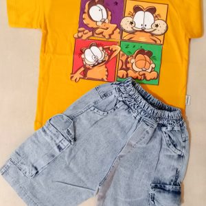 ست تی شرت و شلوارک لی دخترانه